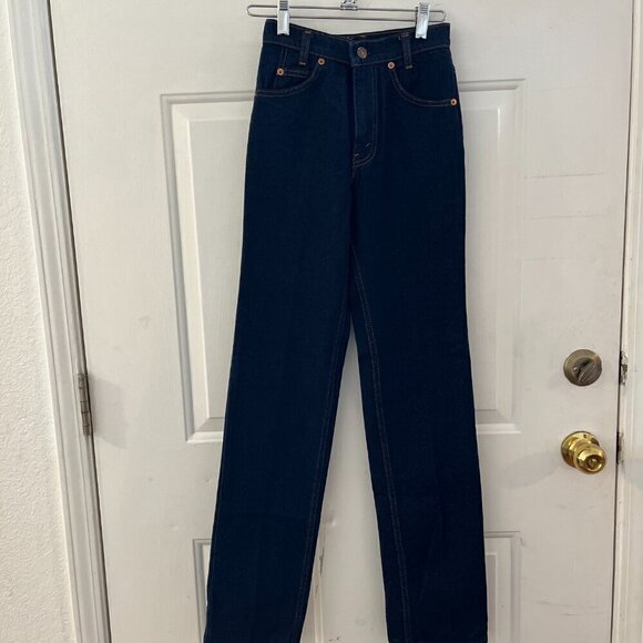 Vintage Orange Tag Levi's Pre-Wash Dark Wash Straight Leg Size 6/24 Length 32 - Picture 4 of 12